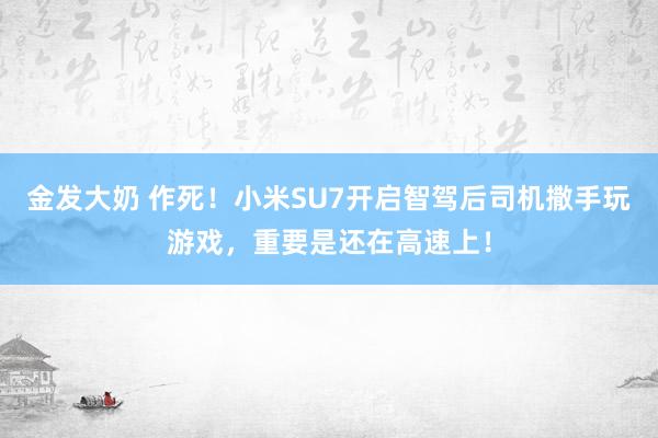 金发大奶 作死！小米SU7开启智驾后司机撒手玩游戏，重要是还在高速上！