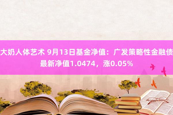 大奶人体艺术 9月13日基金净值：广发策略性金融债最新净值1.0474，涨0.05%