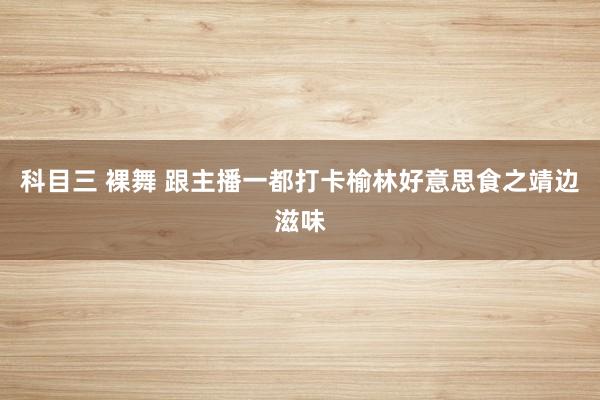 科目三 裸舞 跟主播一都打卡榆林好意思食之靖边滋味