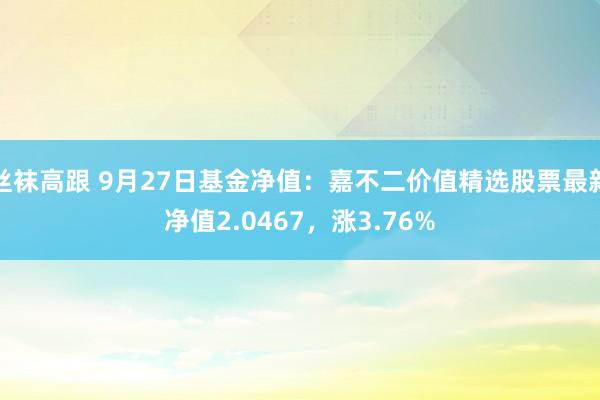 丝袜高跟 9月27日基金净值：嘉不二价值精选股票最新净值2.0467，涨3.76%