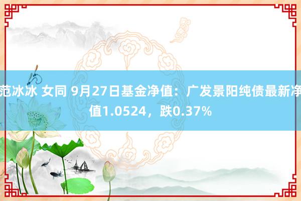 范冰冰 女同 9月27日基金净值：广发景阳纯债最新净值1.0524，跌0.37%