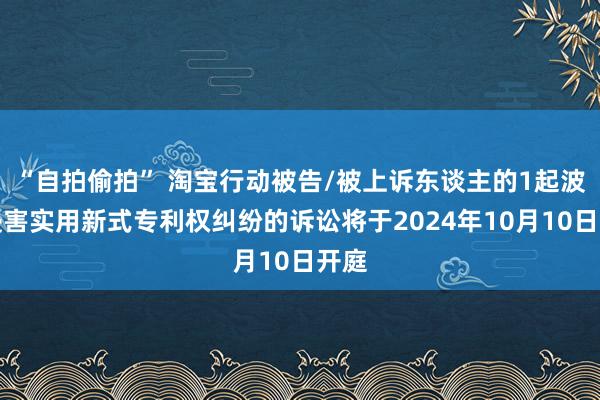 “自拍偷拍” 淘宝行动被告/被上诉东谈主的1起波及侵害实用新式专利权纠纷的诉讼将于2024年10月10日开庭