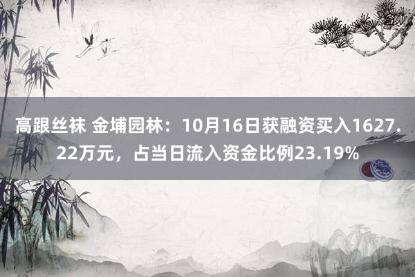 高跟丝袜 金埔园林：10月16日获融资买入1627.22万元，占当日流入资金比例23.19%