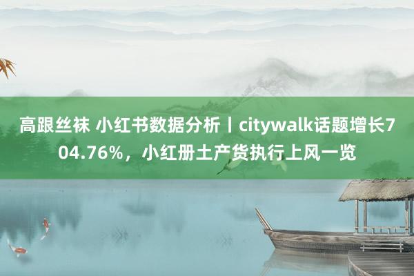 高跟丝袜 小红书数据分析丨citywalk话题增长704.76%，小红册土产货执行上风一览