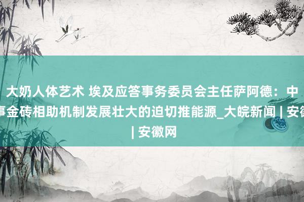 大奶人体艺术 埃及应答事务委员会主任萨阿德：中国事金砖相助机制发展壮大的迫切推能源_大皖新闻 | 安徽网