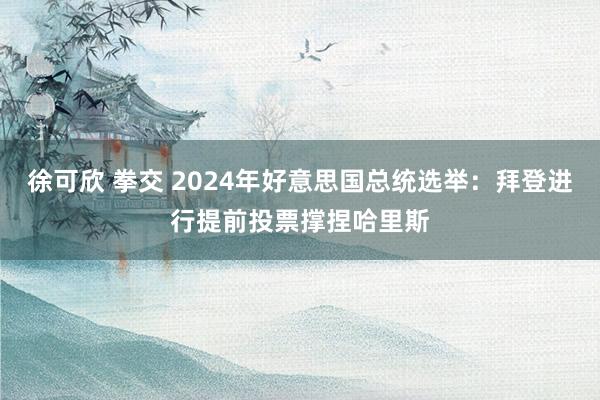 徐可欣 拳交 2024年好意思国总统选举：拜登进行提前投票撑捏哈里斯