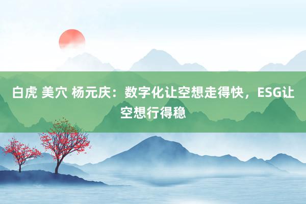 白虎 美穴 杨元庆：数字化让空想走得快，ESG让空想行得稳