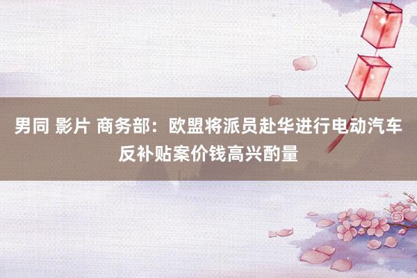 男同 影片 商务部：欧盟将派员赴华进行电动汽车反补贴案价钱高兴酌量