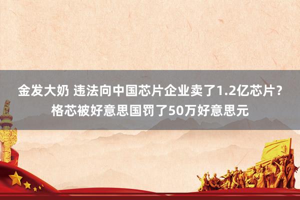 金发大奶 违法向中国芯片企业卖了1.2亿芯片？格芯被好意思国罚了50万好意思元