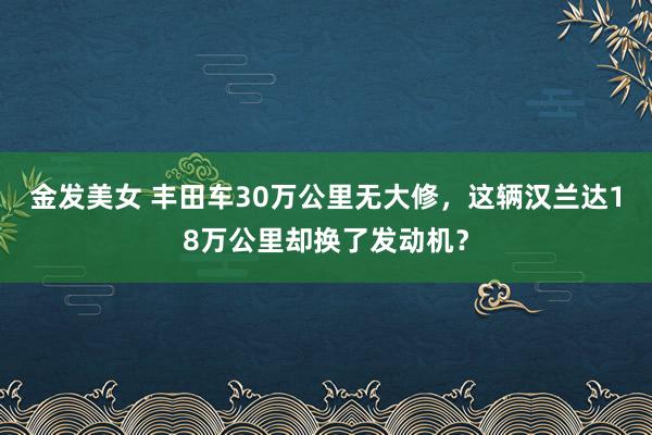 金发美女 丰田车30万公里无大修，这辆汉兰达18万公里却换了发动机？