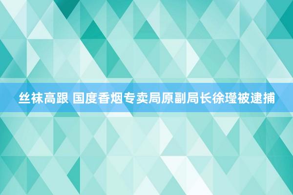 丝袜高跟 国度香烟专卖局原副局长徐㼆被逮捕