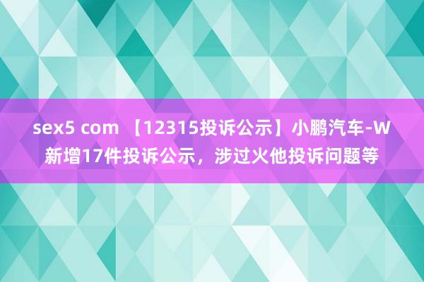 sex5 com 【12315投诉公示】小鹏汽车-W新增17件投诉公示，涉过火他投诉问题等