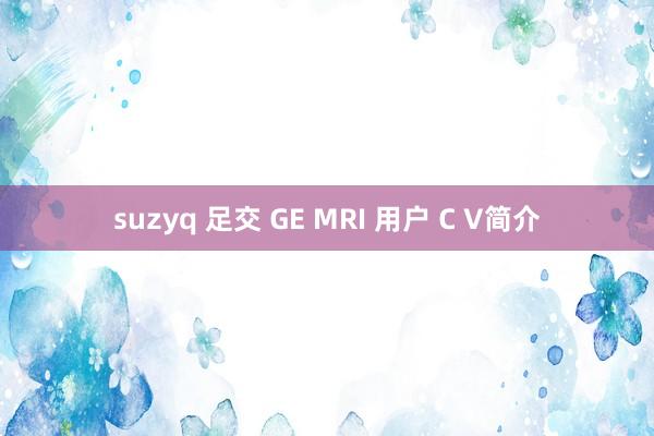 suzyq 足交 GE MRI 用户 C V简介